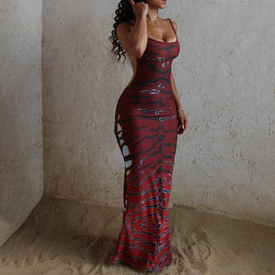 Sexy Backless Bodycon Dress - Sleeveless Low Neck