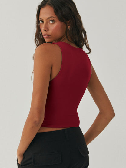 Round Neck Cropped Tank - Fashions Envy
