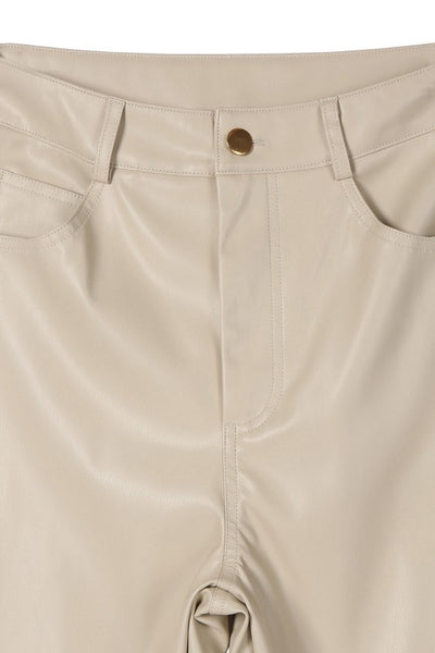 Vegan No Stretch Leather Pants - Fashions Envy