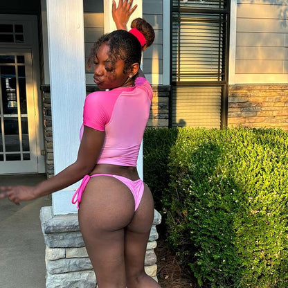 Three-Piece Bikini Set - Cover Up Swimsuit