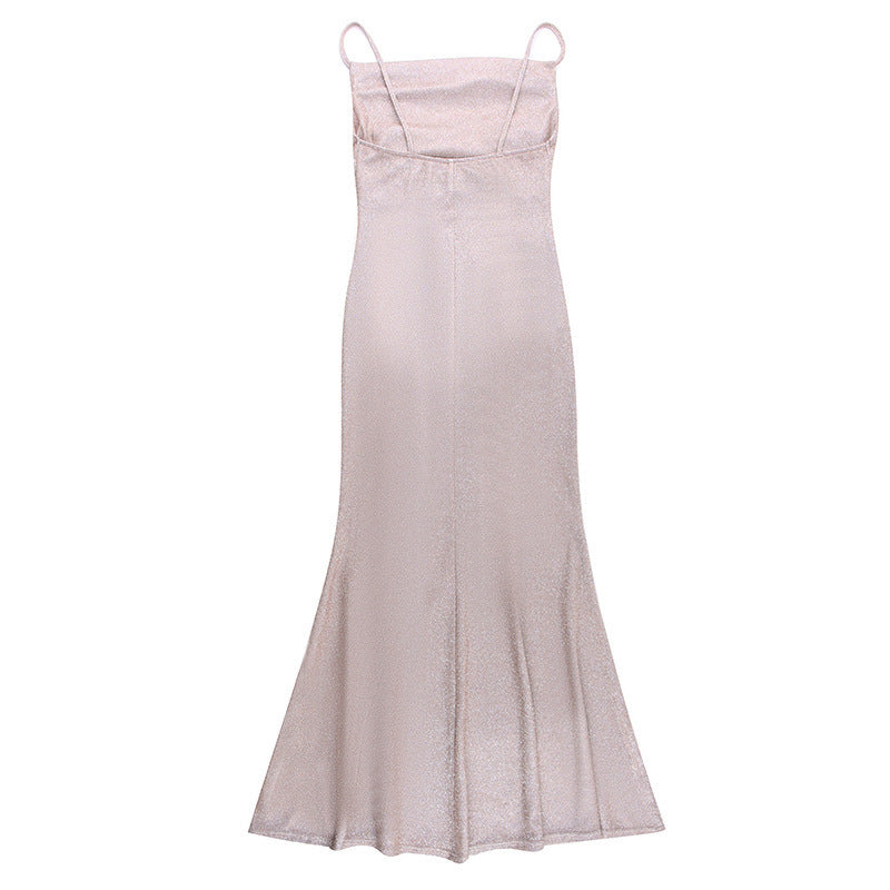 Spaghetti Strap Sequined Evening Dress - Sexy Party Gown