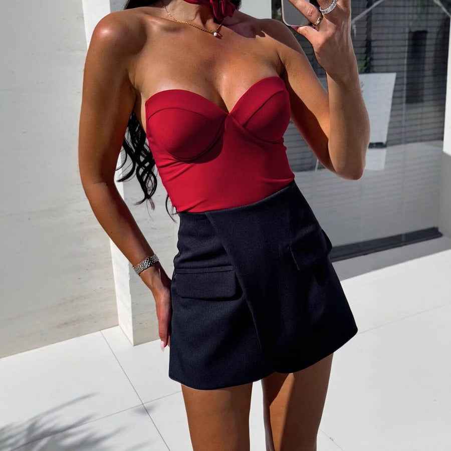 Sweetheart Neck Bodysuit - Sleeveless Fitted Style - Fashions Envy