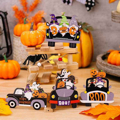 Halloween Element Car-Shape Hanging 4-Piece Widgets