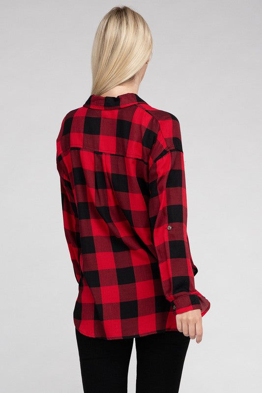 Classic Plaid Long Sleeve Casual Flannel Shirt