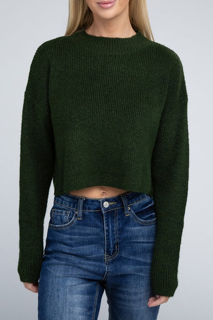 Mock Neck Long Sleeve Pullover Sweater