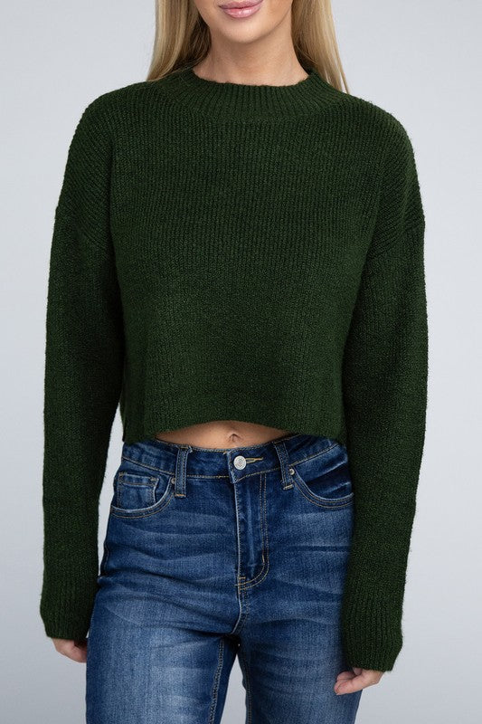 Mock Neck Long Sleeve Pullover Sweater