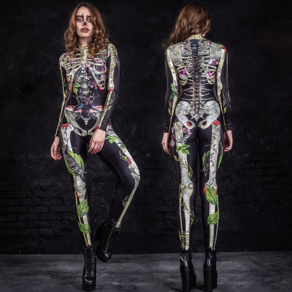 Skeleton Jumpsuit - Halloween Costume Body Suit