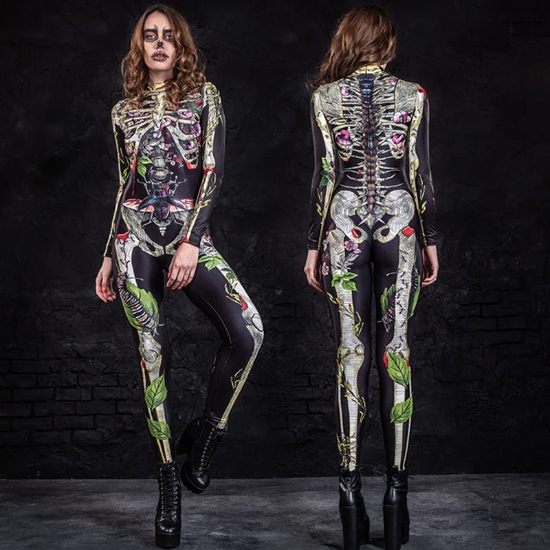Skeleton Jumpsuit - Halloween Costume Body Suit