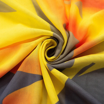 Mesh Maxi Dress - Sheer Long Sleeve Bodycon Dress