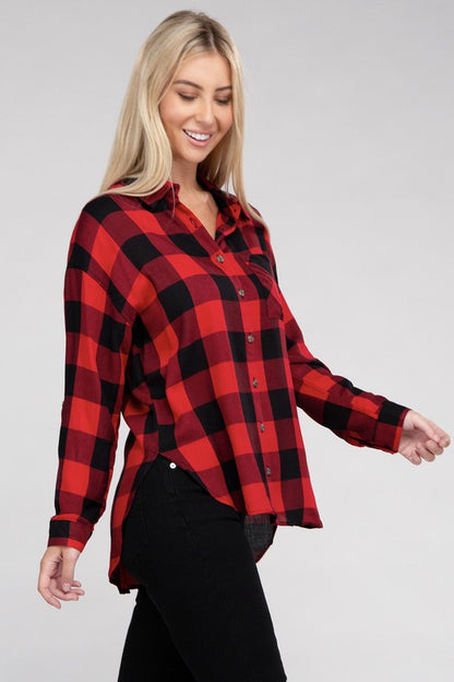 Classic Plaid Long Sleeve Casual Flannel Shirt