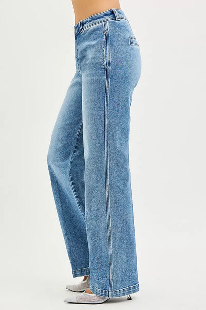 RISEN Slouchy Straight Jeans - Fashions Envy
