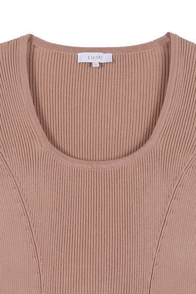 Long Sleeve Knitted Fit and Flare Mini Dress - Fashions Envy