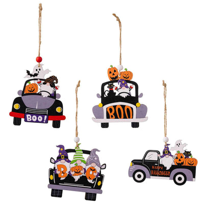 Halloween Element Car-Shape Hanging 4-Piece Widgets