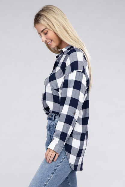 Classic Plaid Long Sleeve Casual Flannel Shirt