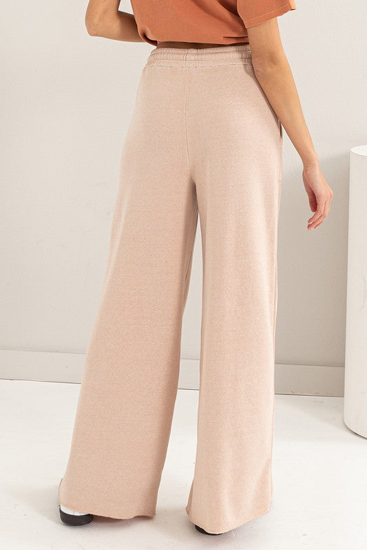 Oversized High Rise Wide Leg Drawstring Casual Pants