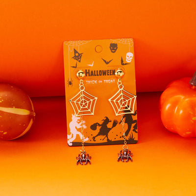 18K Gold-Plated Spider Drop Earrings - Fashions Envy