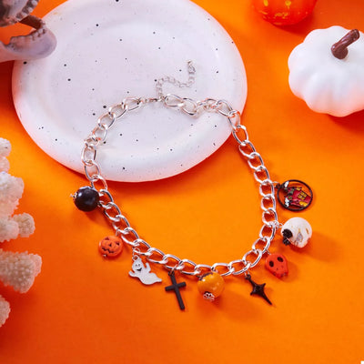 Halloween Charm Chain Necklace - Spooky Statement Jewelry - Fashions Envy