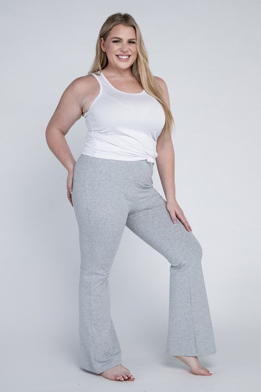 Plus Everyday Elastic Waist Flare Bottoms