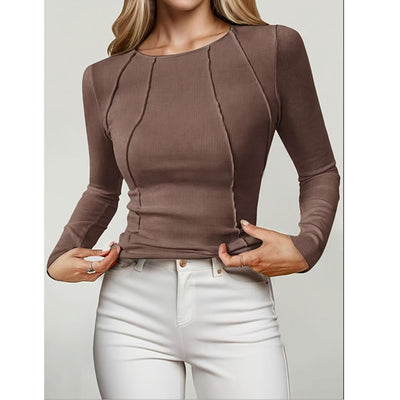 Long Sleeve Crewneck Slim Fit Basic Tee