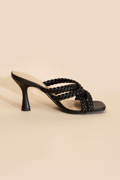 KELLAN-S Double Cross Braided Strap Heels