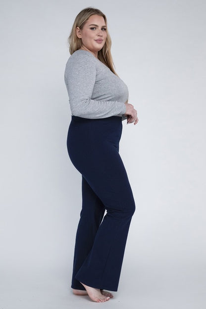 Plus Everyday Elastic Waist Flare Bottoms