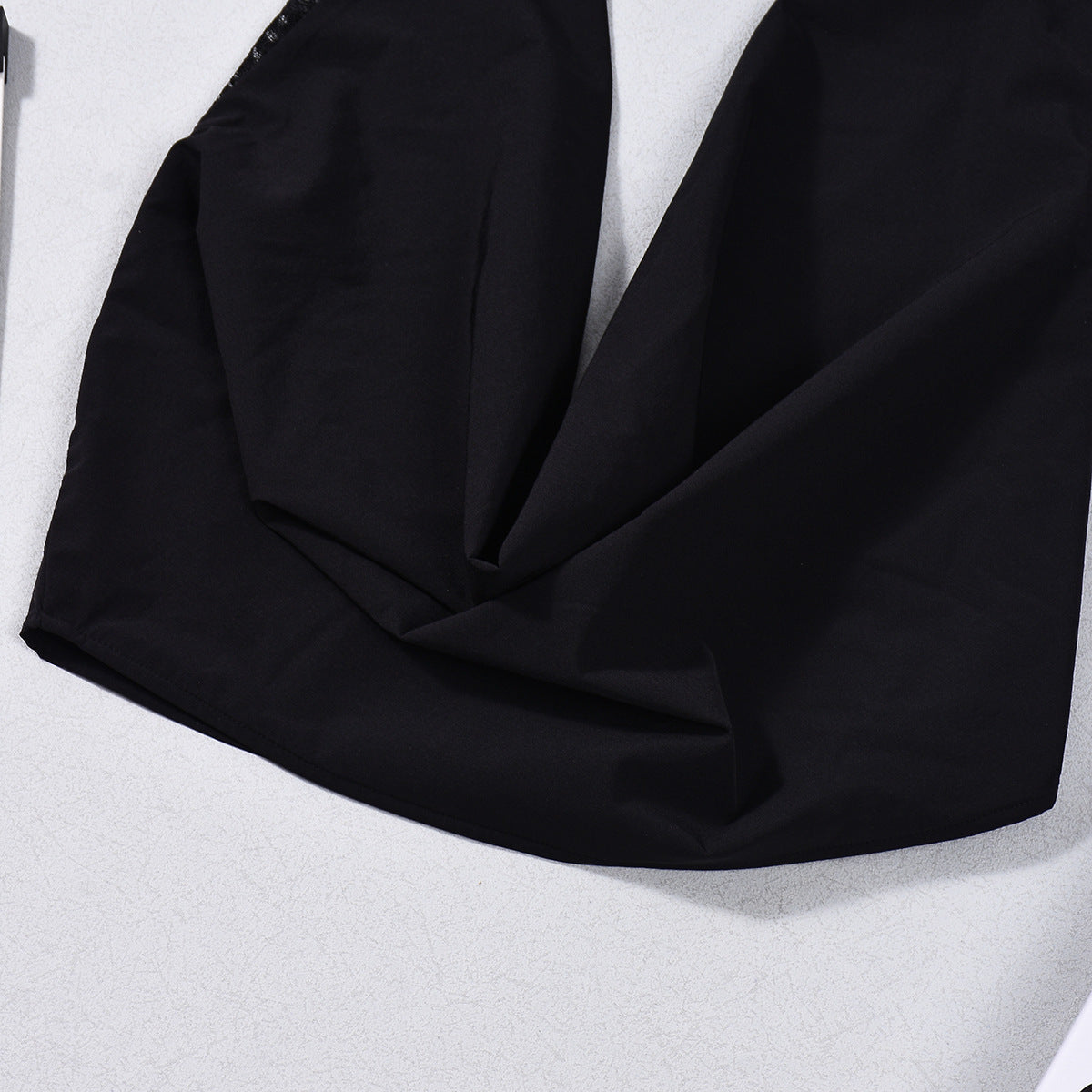 Backless Halter Crop Top - Deep V-Neck Black Style