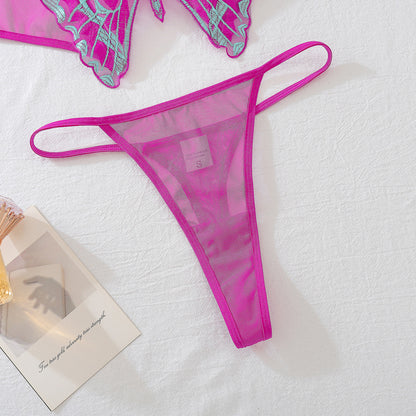 Mesh Lingerie Set - Embroidered Bow Detail