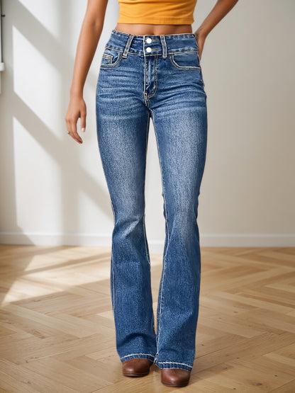 High Waist Micro Flared Jeans - 2025 New Style - Fashions Envy