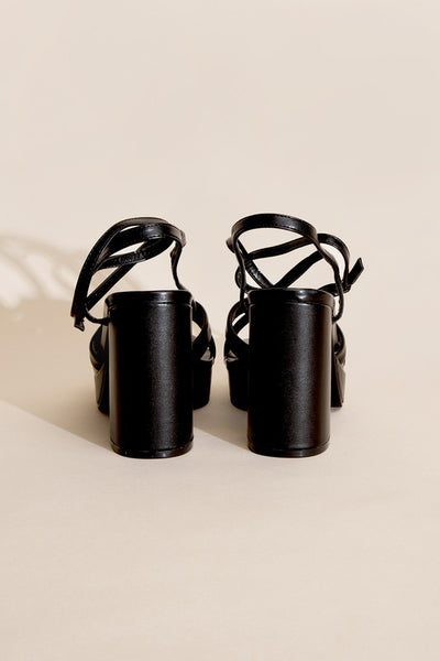 VALOR-1 Cross Ankle Strap Platform Block Heels