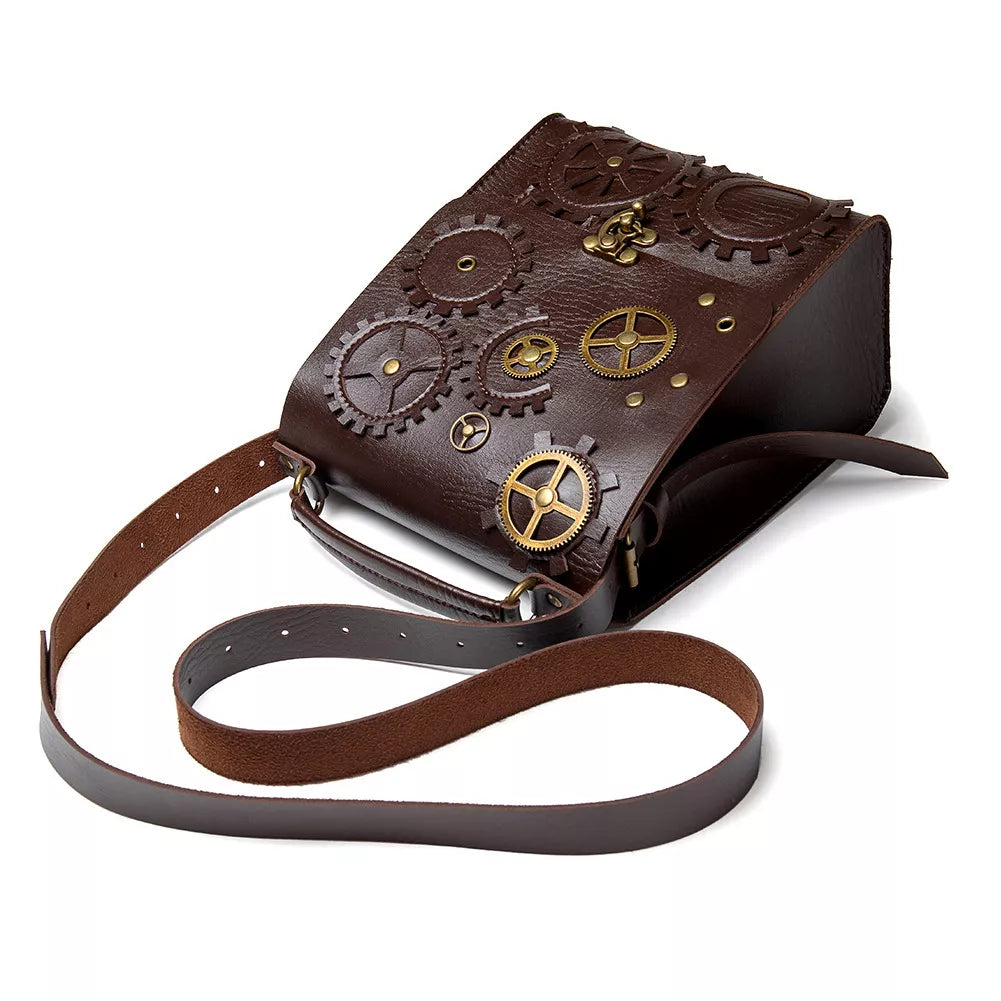 Steampunk Gear Bag - Mechanical Crossbody with Gears - Fashions Envy