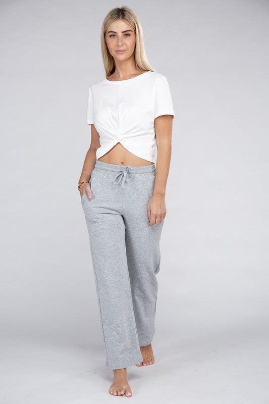 Casual Lounge Wide Pants with Drawstrings