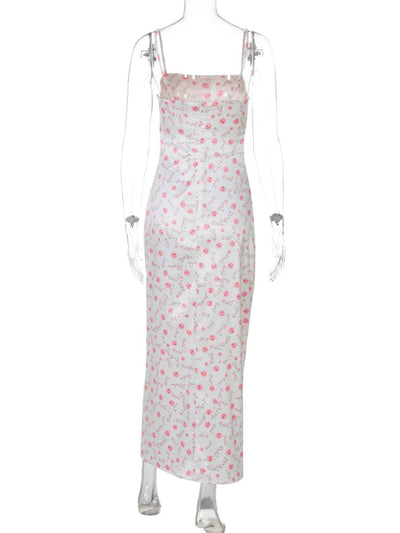 Floral Spaghetti Strap Midi Dress - Flowing Vacation Style