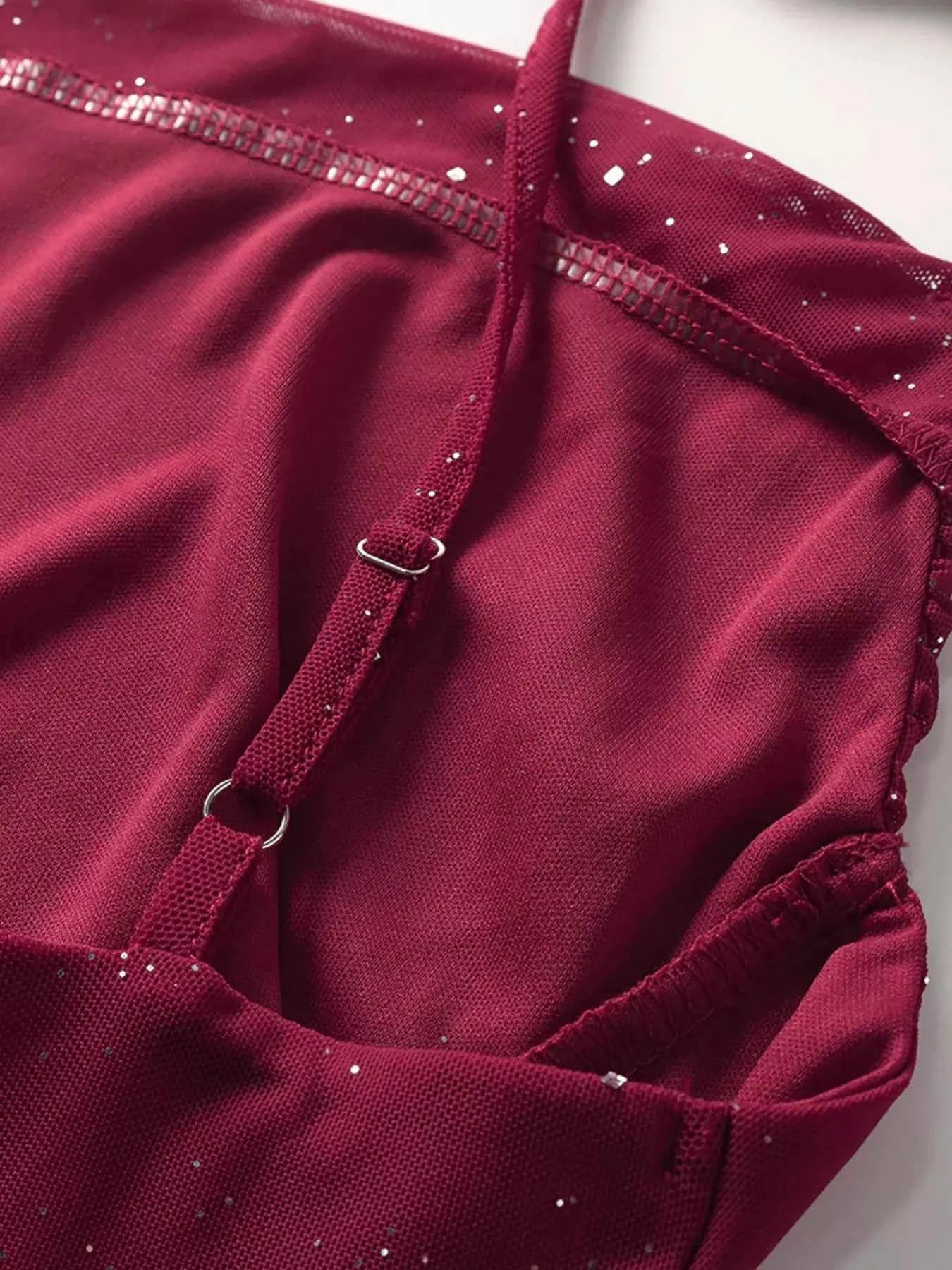 Glitter Slit Maxi Dress