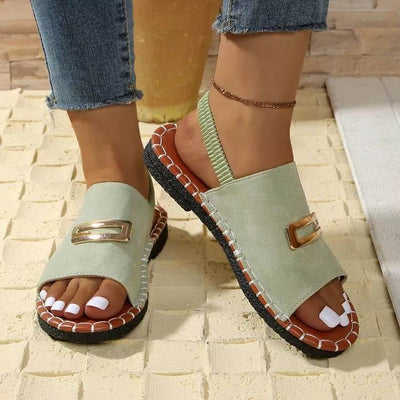 Stylish Open Toe Low Heel Sandals - Fashions Envy