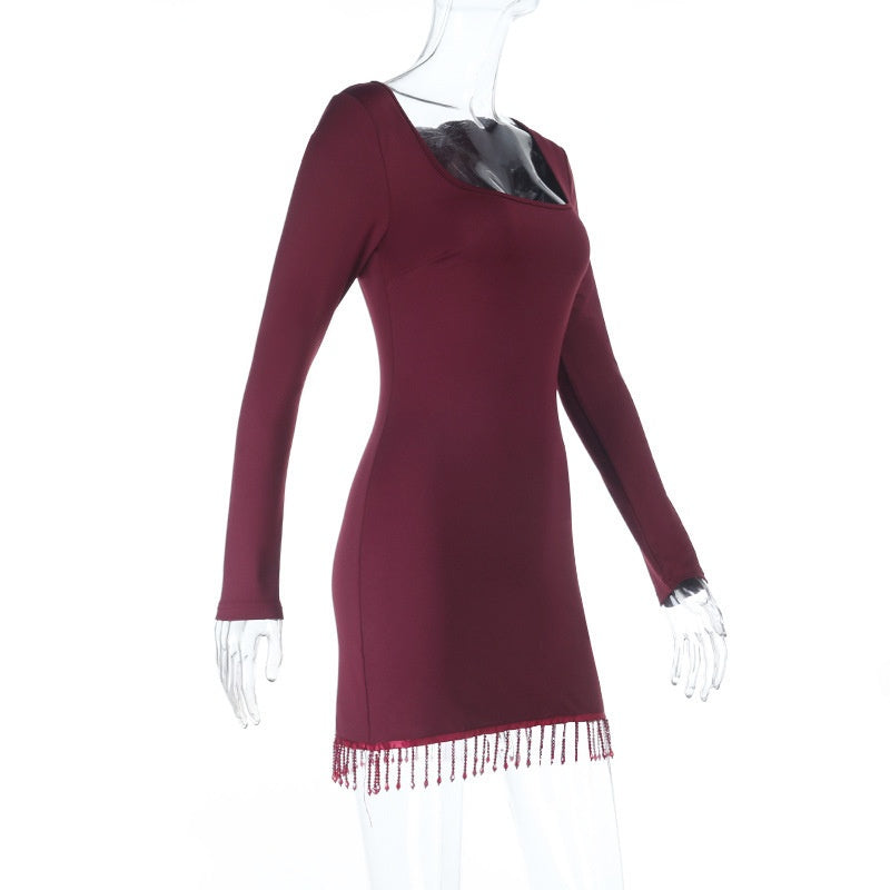 Crimson Curves Dress - Bodycon Waist-Cinching Fit