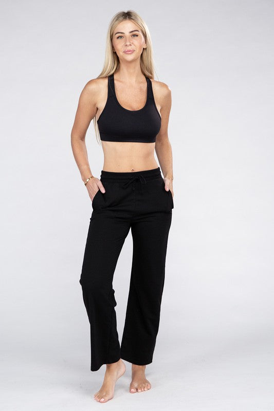 Casual Lounge Wide Pants with Drawstrings