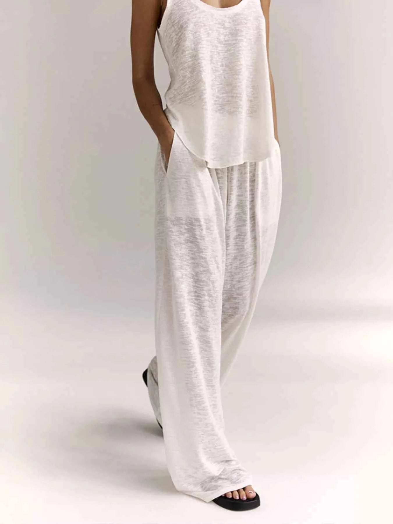 Wide Strap Tank and Pants Lounge Set