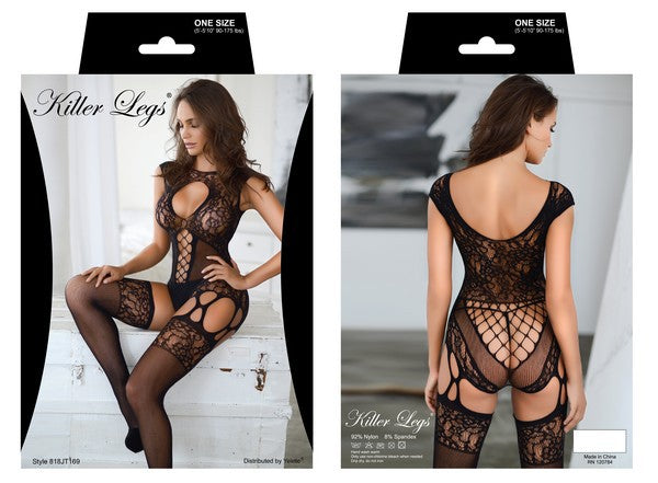 Bombshell Floral Fishnet BodyCon Body Stocking