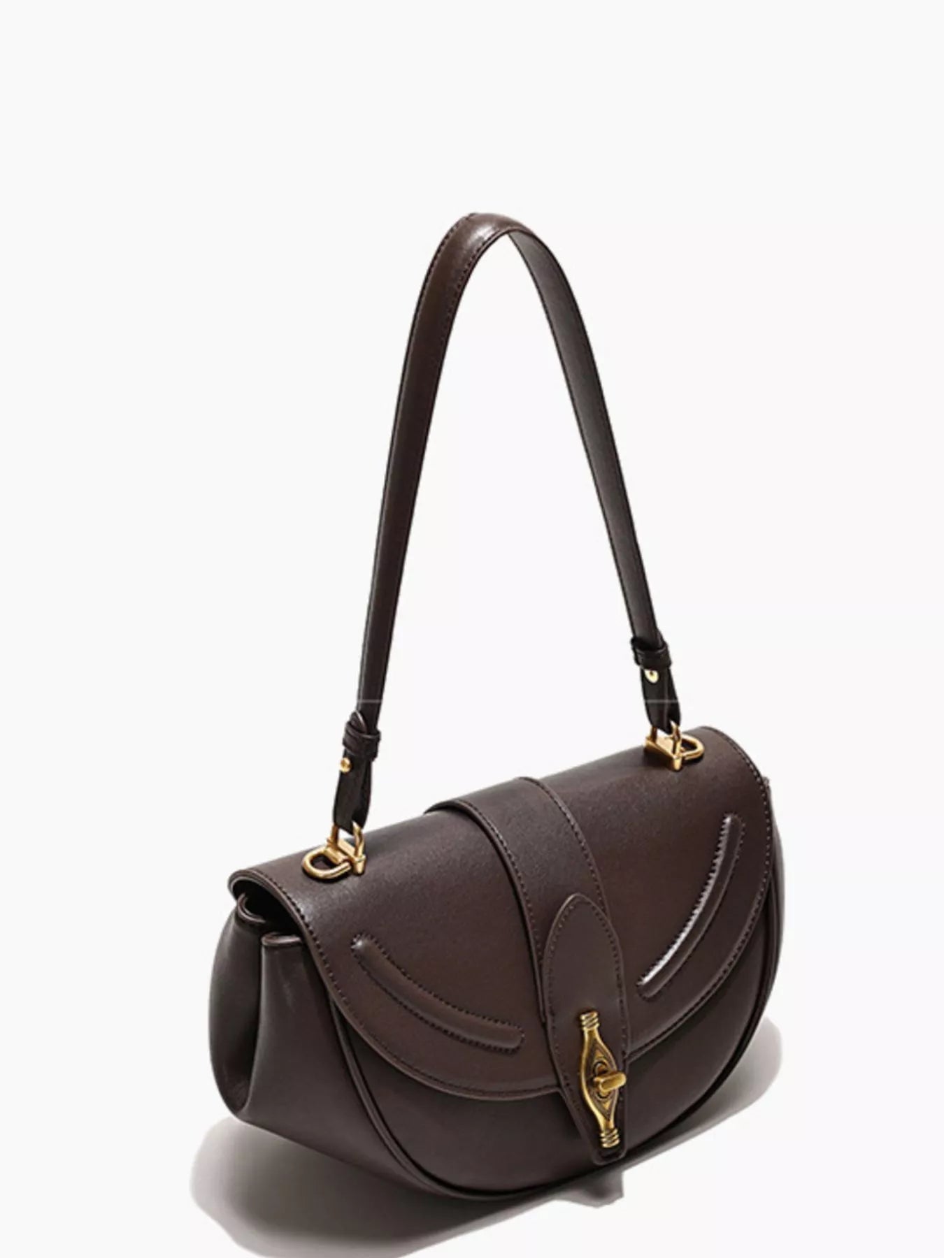 Saddle Shoulder Bag - Vintage Leather Small Design - Fashions Envy