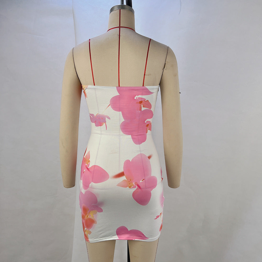 Floral Bodycon Mini Dress - Strapless Summer Look