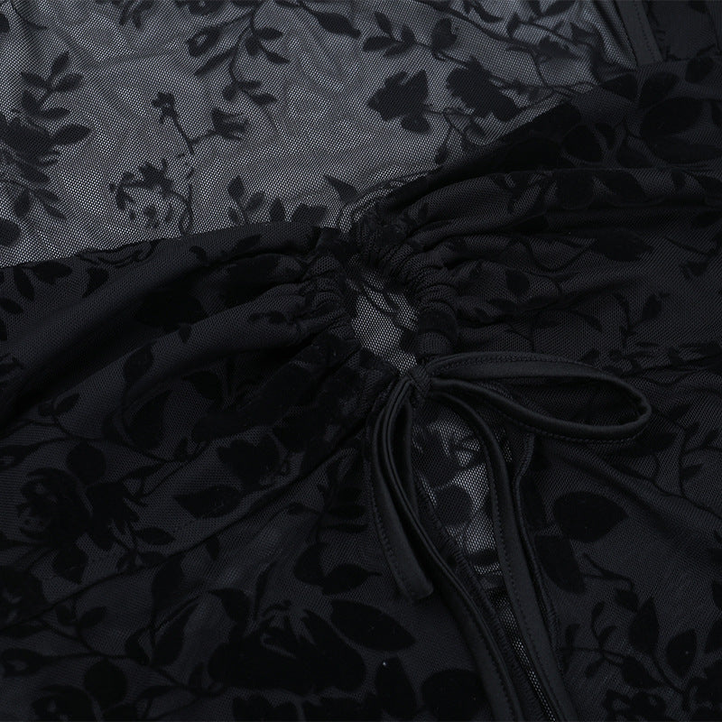 Long Sleeve Square Neck Top - Fitted Pullover