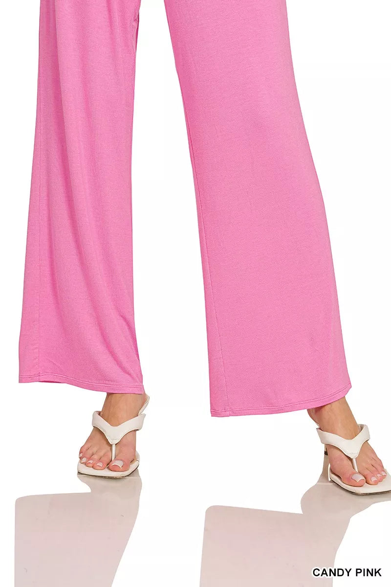 Zenana V-neck Oversized Top & Pants Set - Fashions Envy