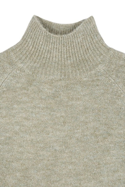 Crop Mock Neck Long Sleeve Sweater