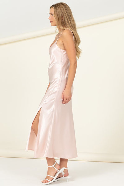 Front Slit Love Tree Sleeveless Maxi Dress - Fashions Envy