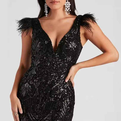 Slim Sequin Banquet Dress