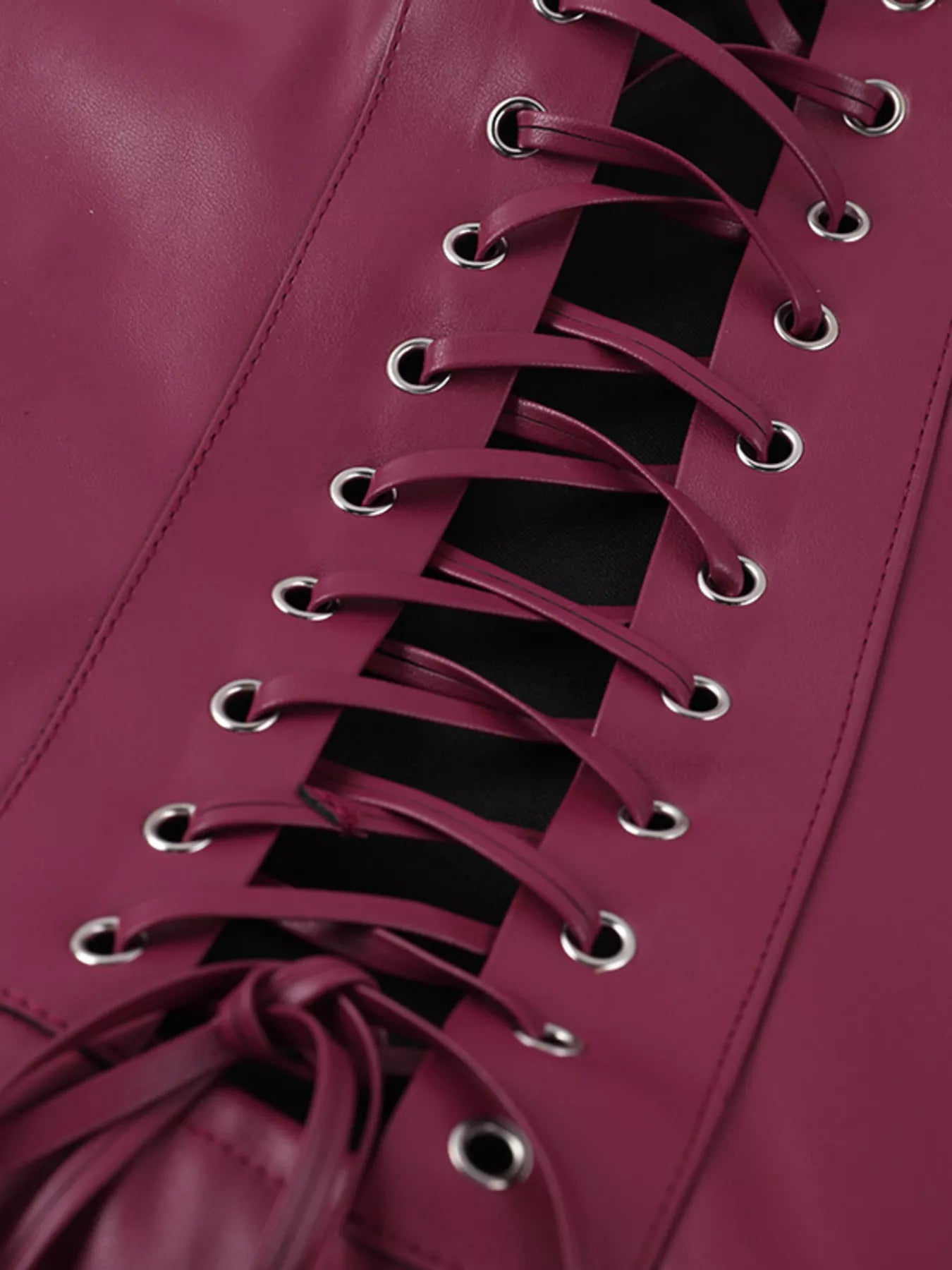 Faux Leather Bodycon Maxi Dress - Lace-Up Back Slit - Fashions Envy