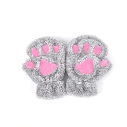 Paw Print Gloves - Cat Claw Winter Fingerless