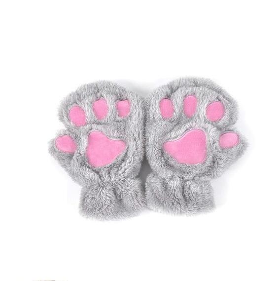 Paw Print Gloves - Cat Claw Winter Fingerless
