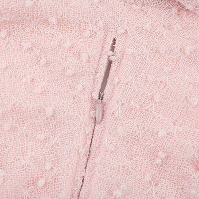 Off-Shoulder Mini Dress - Pink Lace Long Sleeve - Fashions Envy