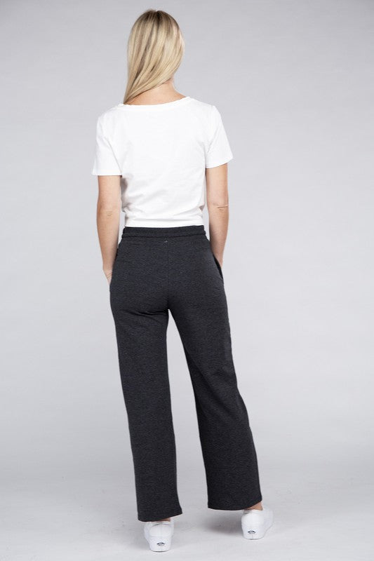 Casual Lounge Wide Pants with Drawstrings